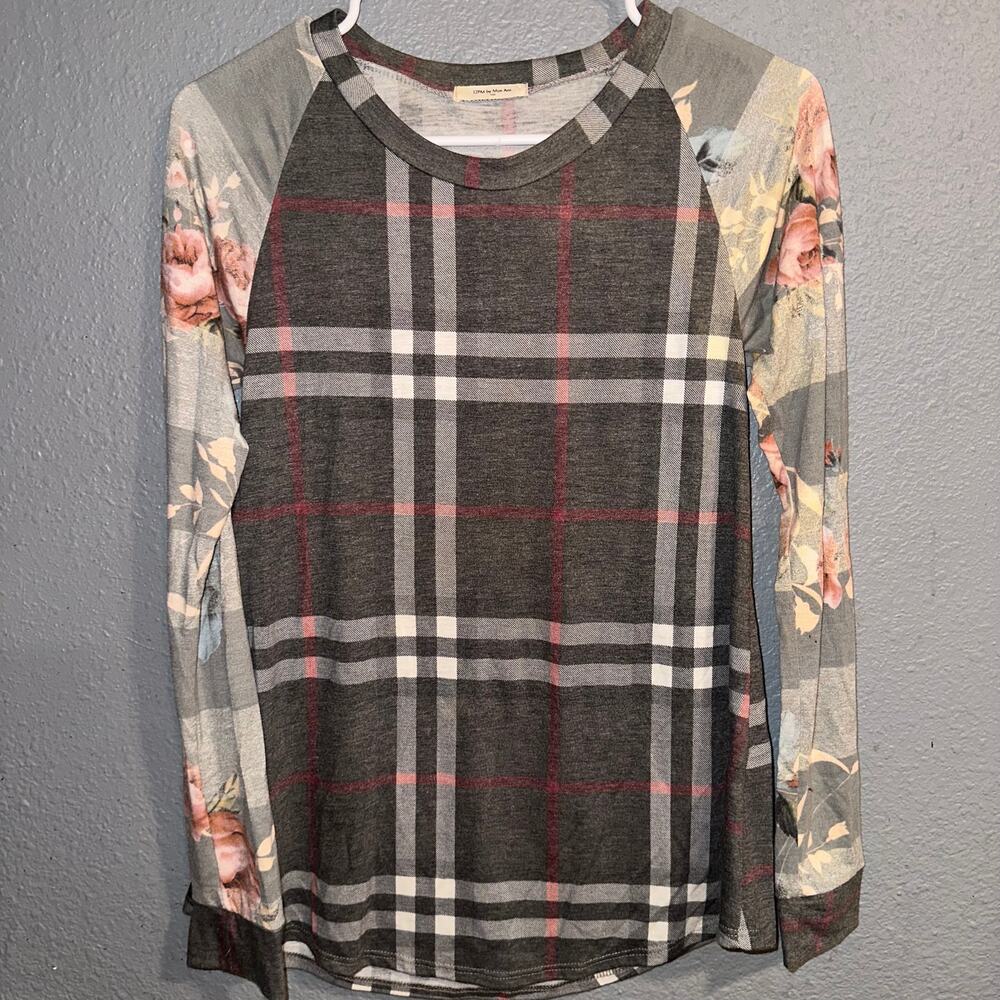 12 PM by Monday Ami Floral Stripe Blouse